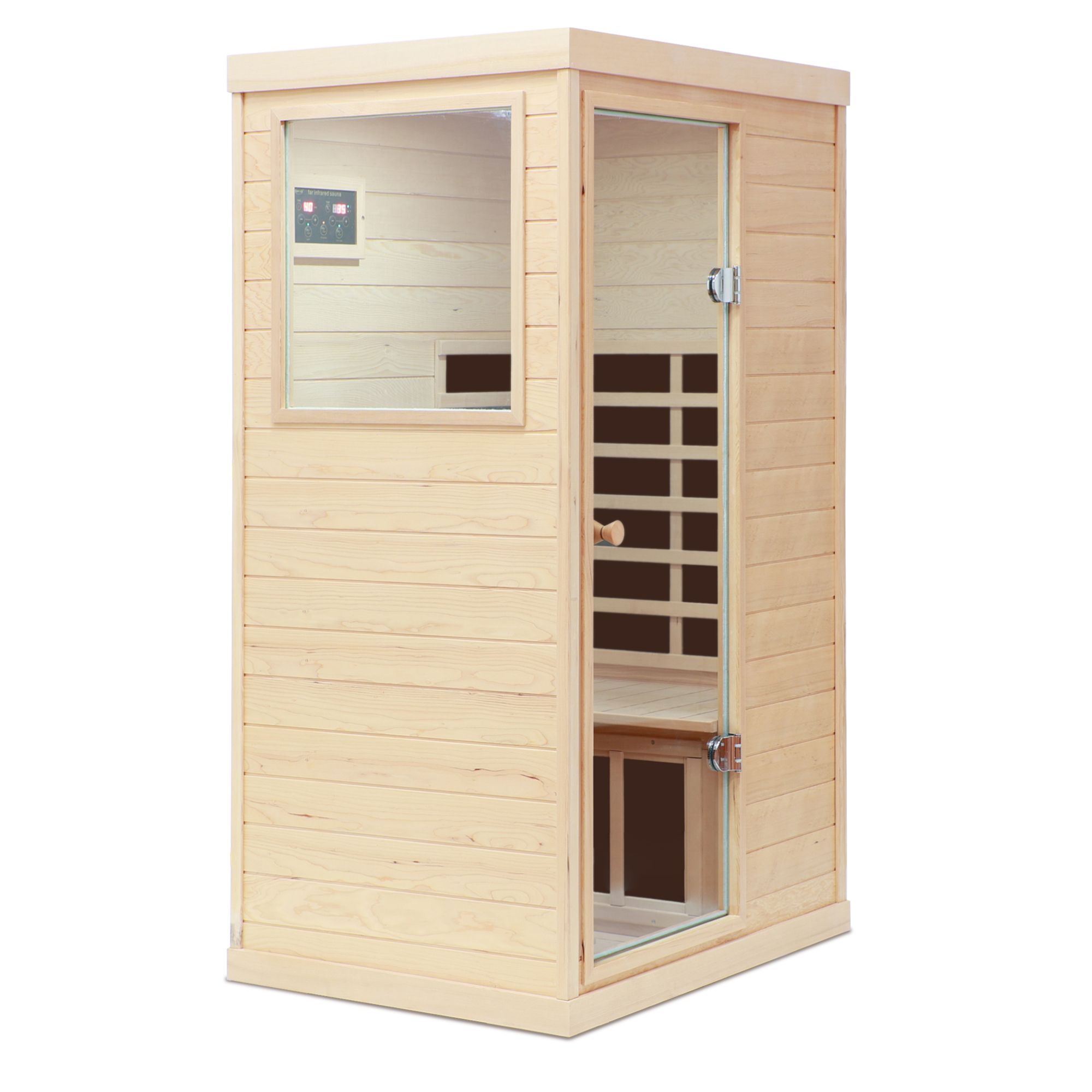Narrow Single-Person Infrared Sauna with Privacy Front Panel CSA-998 reference view 6