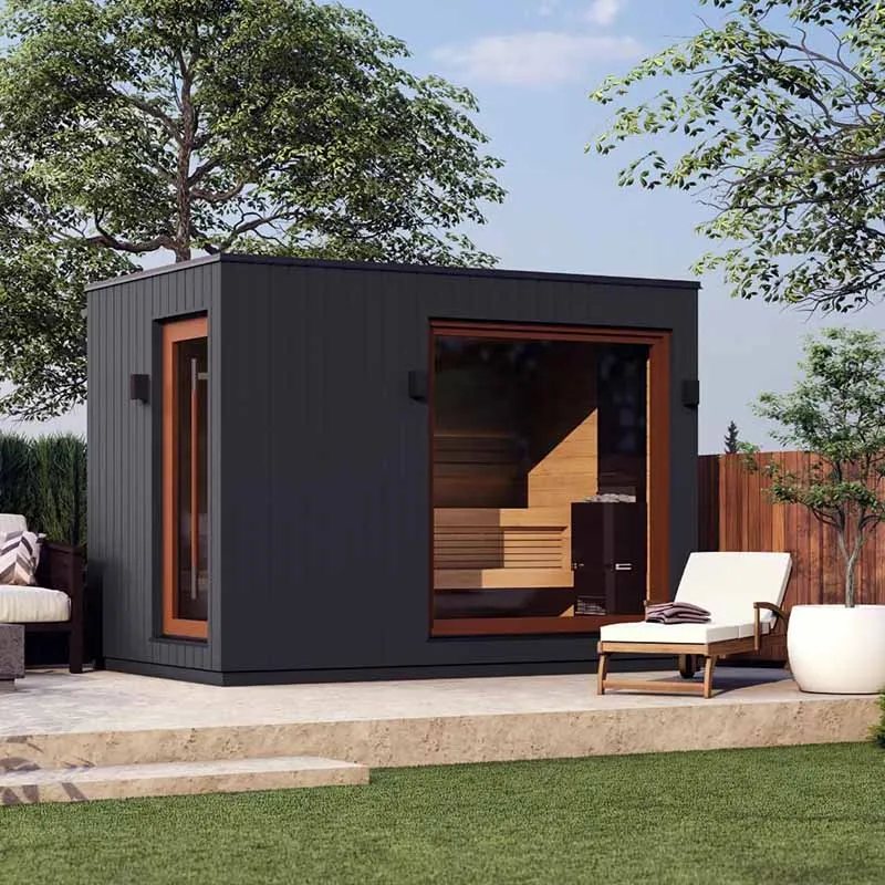 4-6 Person Outdoor Wood Sauna Cabin with Double Shell CSA-46 Side view