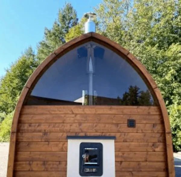 CSA-74 Arched Igloo-Style Outdoor Sauna Cabin Cabin finish detail