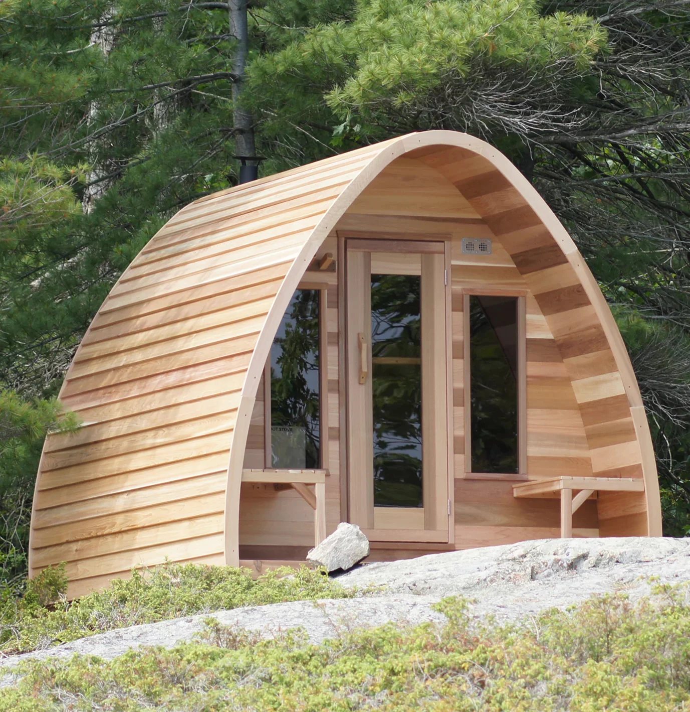 Cedar Curved Dome Outdoor Dry Steam Sauna Cabin product image