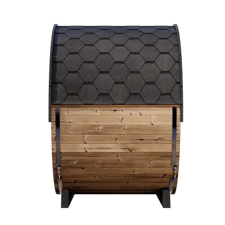 CSA-88 Cedar Outdoor Barrel Sauna with Full Round Cabin finish detail
