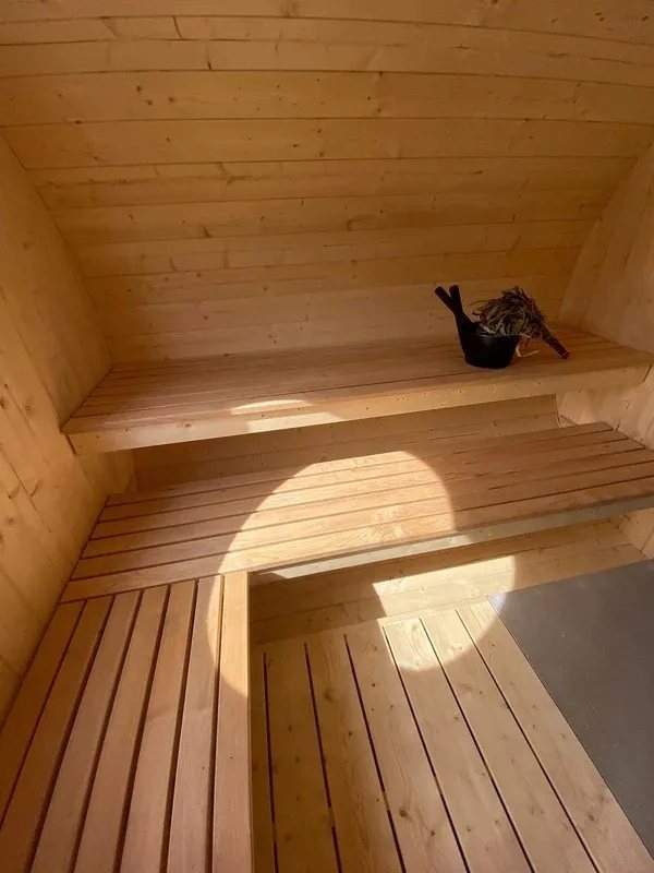 Egg-Shaped Sauna Cabin with Round Window Detail product image