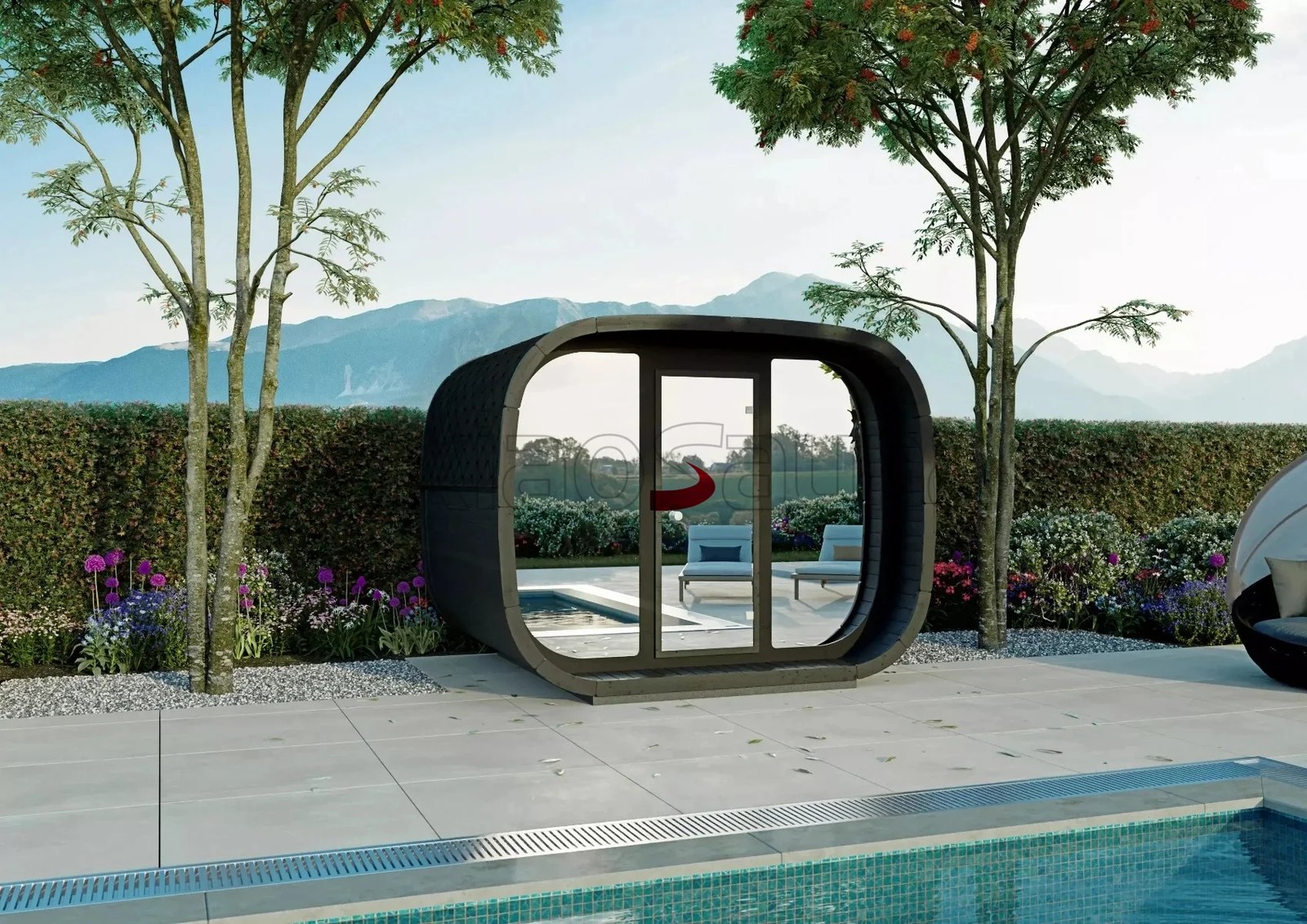 Full-Glass Outdoor Sauna Pod for Resort View Projects CSA-28 product view