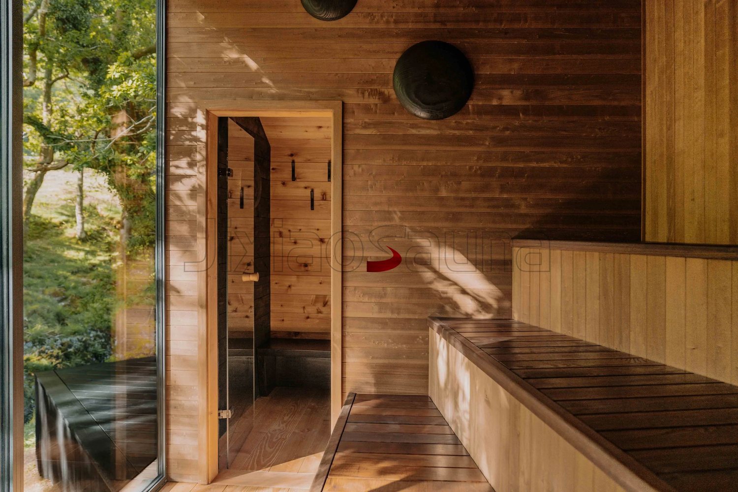CSA-73 Luxurious Outdoor Wooden Sauna Room Canadian Cabin finish detail