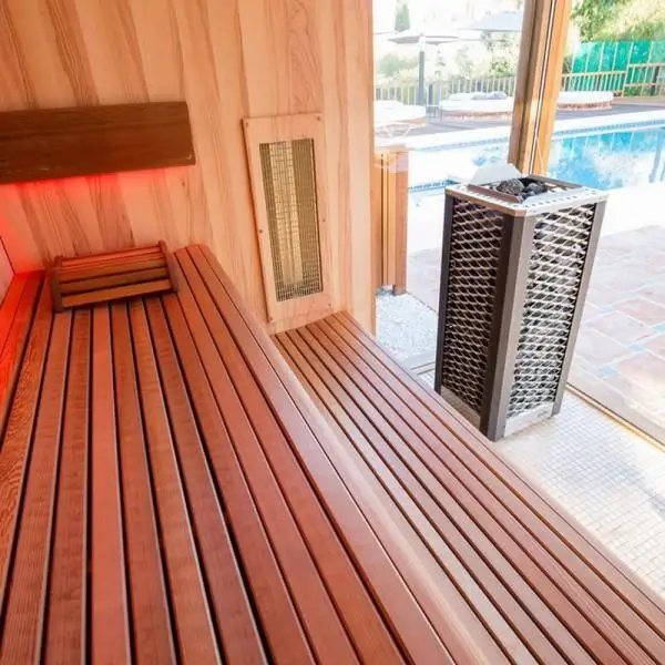 CSA-60 Luxury Outdoor Sauna Cabin, Modern Prefab Cabin finish detail