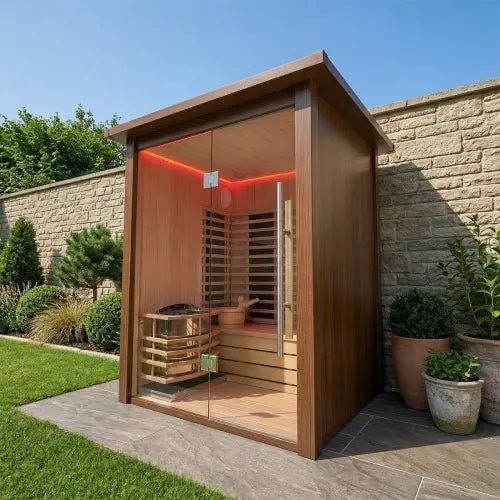 2-4 Person Red Cedar Outdoor Cube Sauna Cabin product image