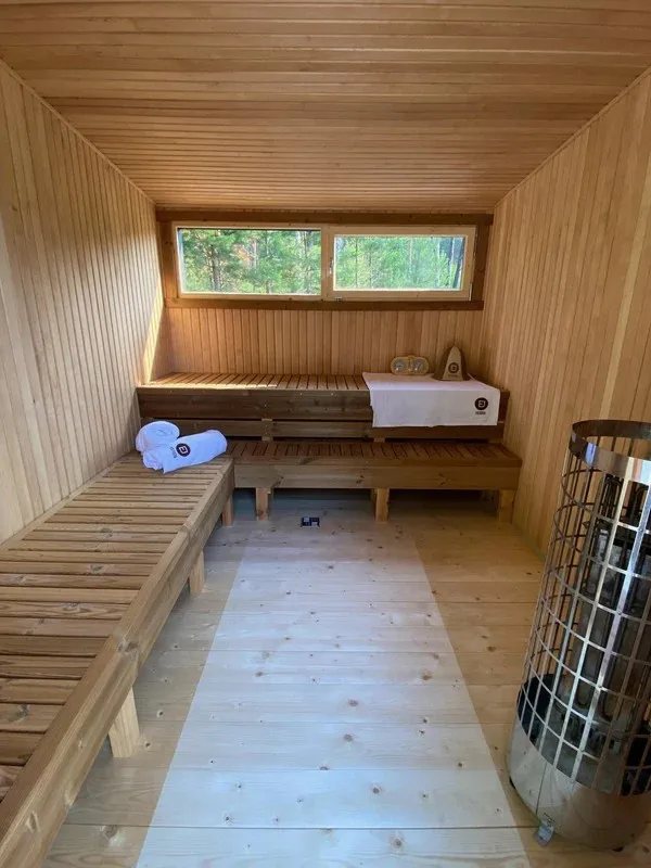 Modern Outdoor Cube Sauna Cabin with Open Entry CSA-29 Side view