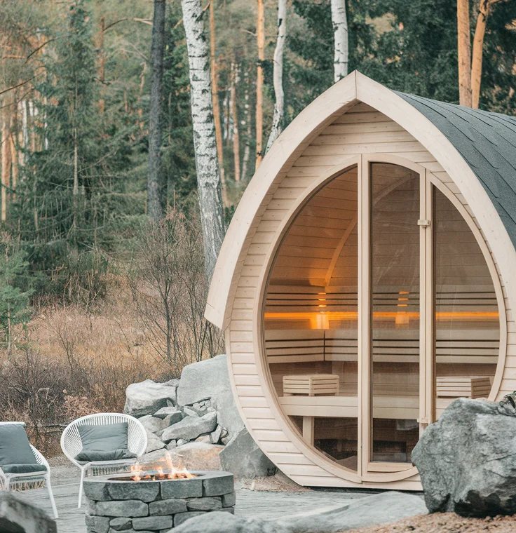 6kW Electric Outdoor Solid Wood Sauna Room product image
