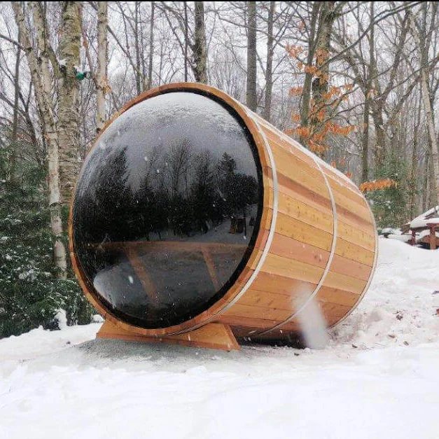 Red Outdoor Barrel Sauna with Electric Heater Route product image