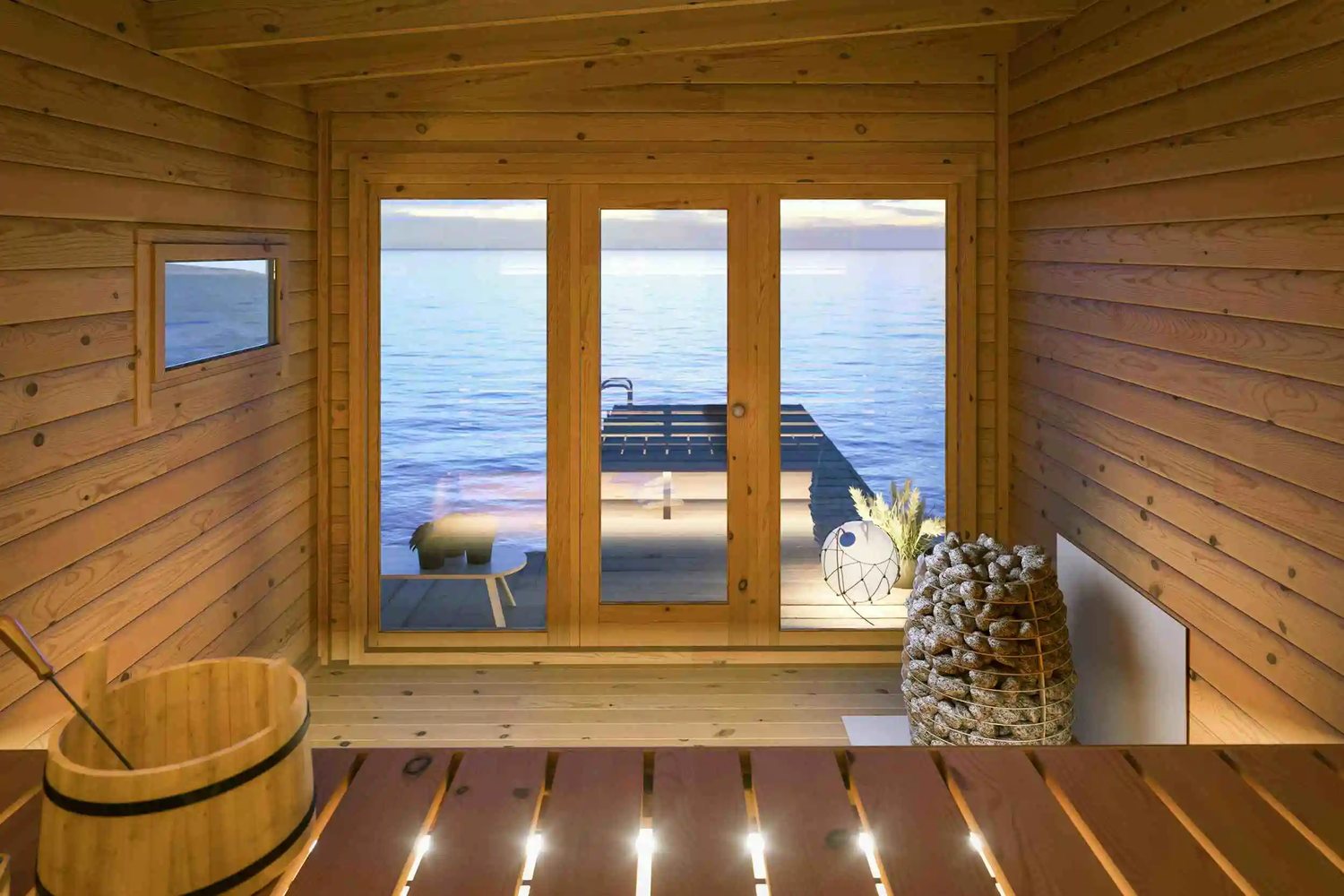Outdoor Relaxation Sauna Cabin - Wood Burning CSA-84 Side view