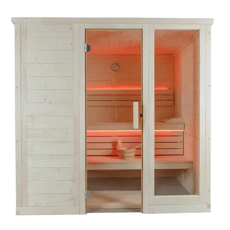 Traditional 4-6 Person Outdoor Wooden Sauna Room CSA-43 Side view