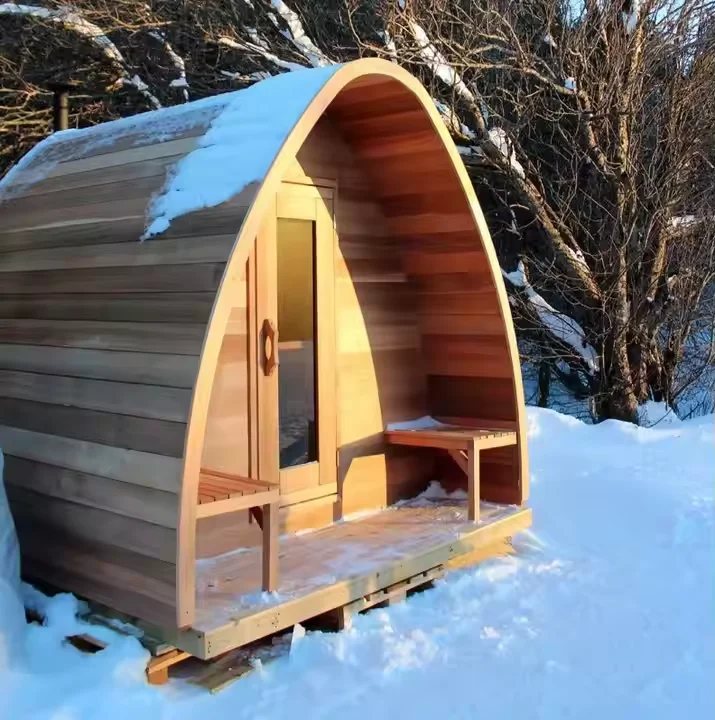 4-6 Person Red Cedar Arched-Pod Sauna with Covered Entry product image