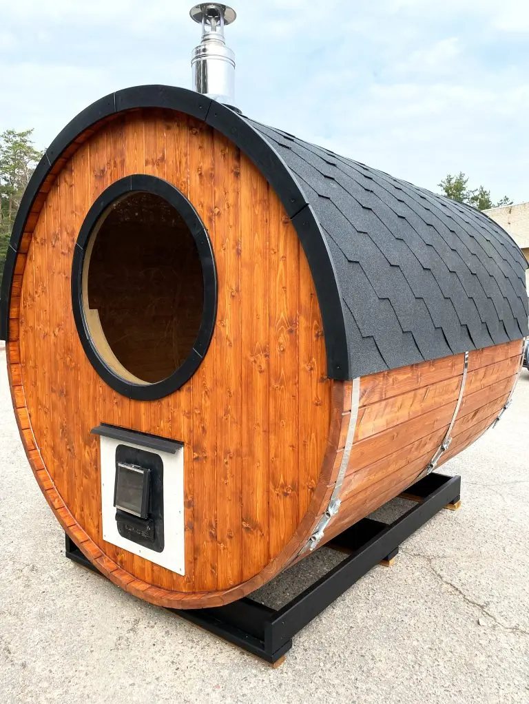 4-6 Person Cedar Wood-Burning Barrel Sauna for Outdoor Projects product image