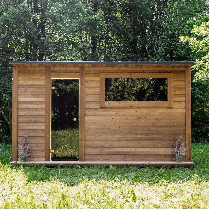 Outdoor Wooden Sauna Room Solid Wood Steam Bath House for Garden product image